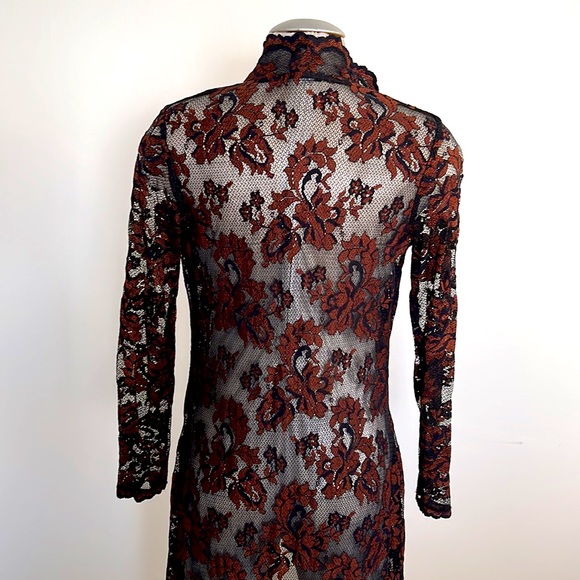 Casadei lace duster in black brown - Picture 3 of 8